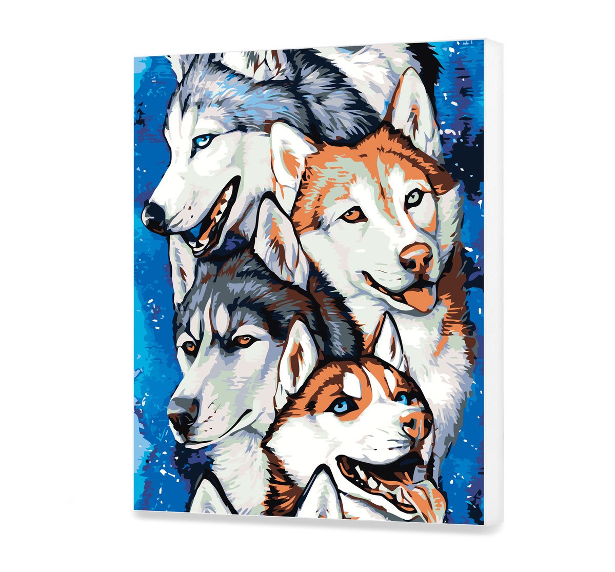 Plátno podľa čísla - Husky Psy Rodina