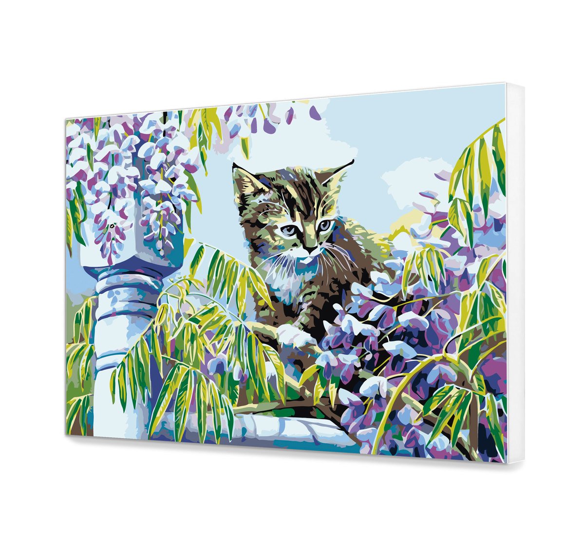 Maľovanie podľa cisel - Mačiatko V Záhrade