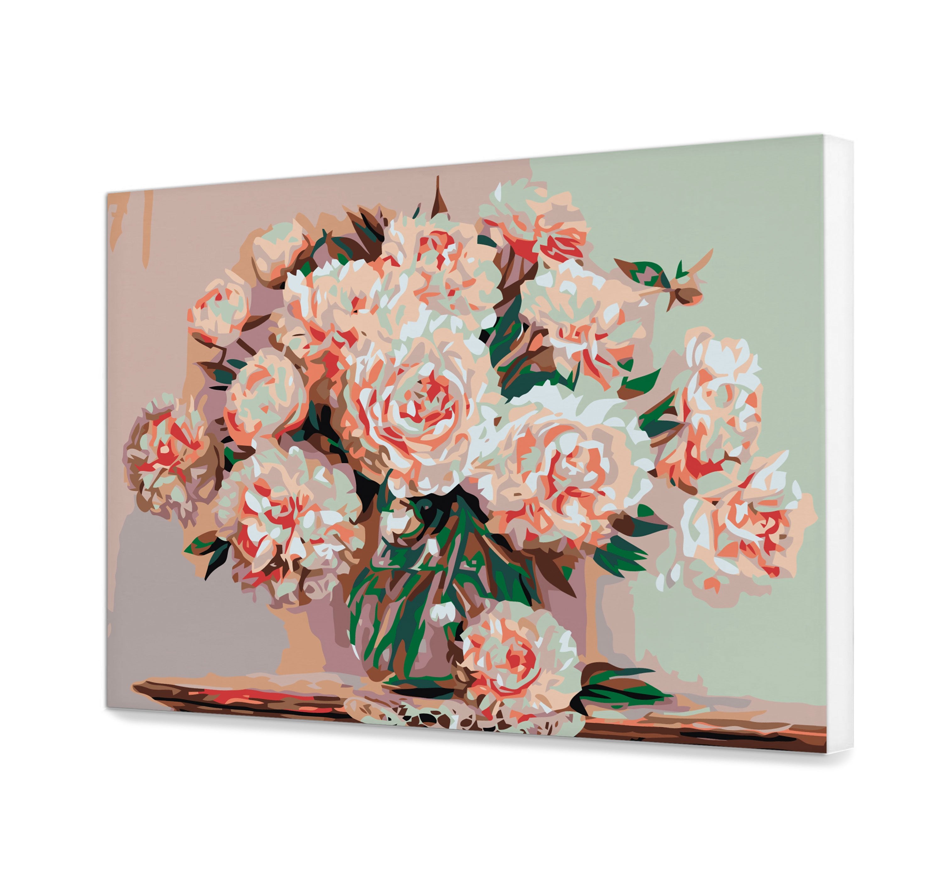 Maľovanie podľa cisel - Váza S Pivonkou