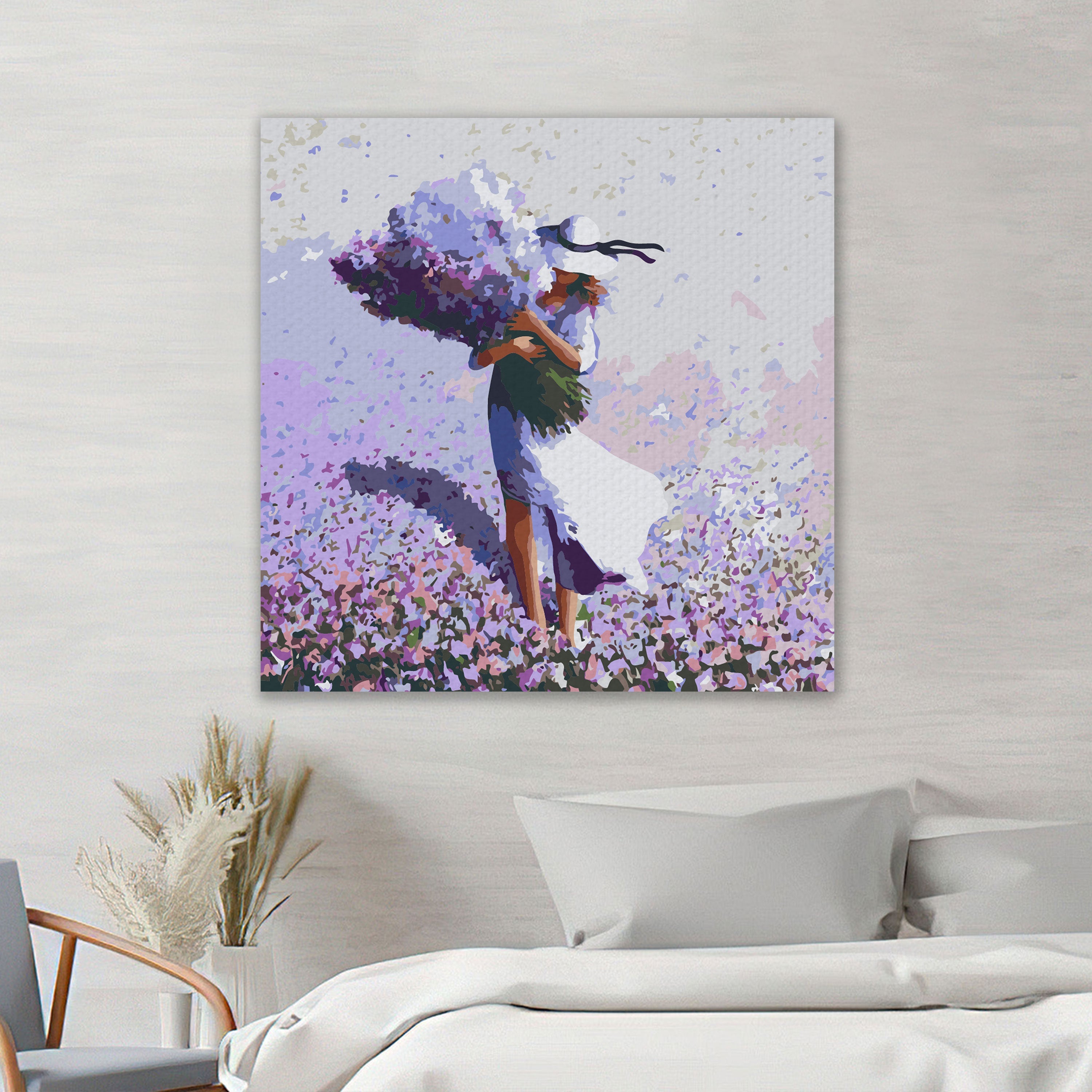 Žena v kvetinovom poli