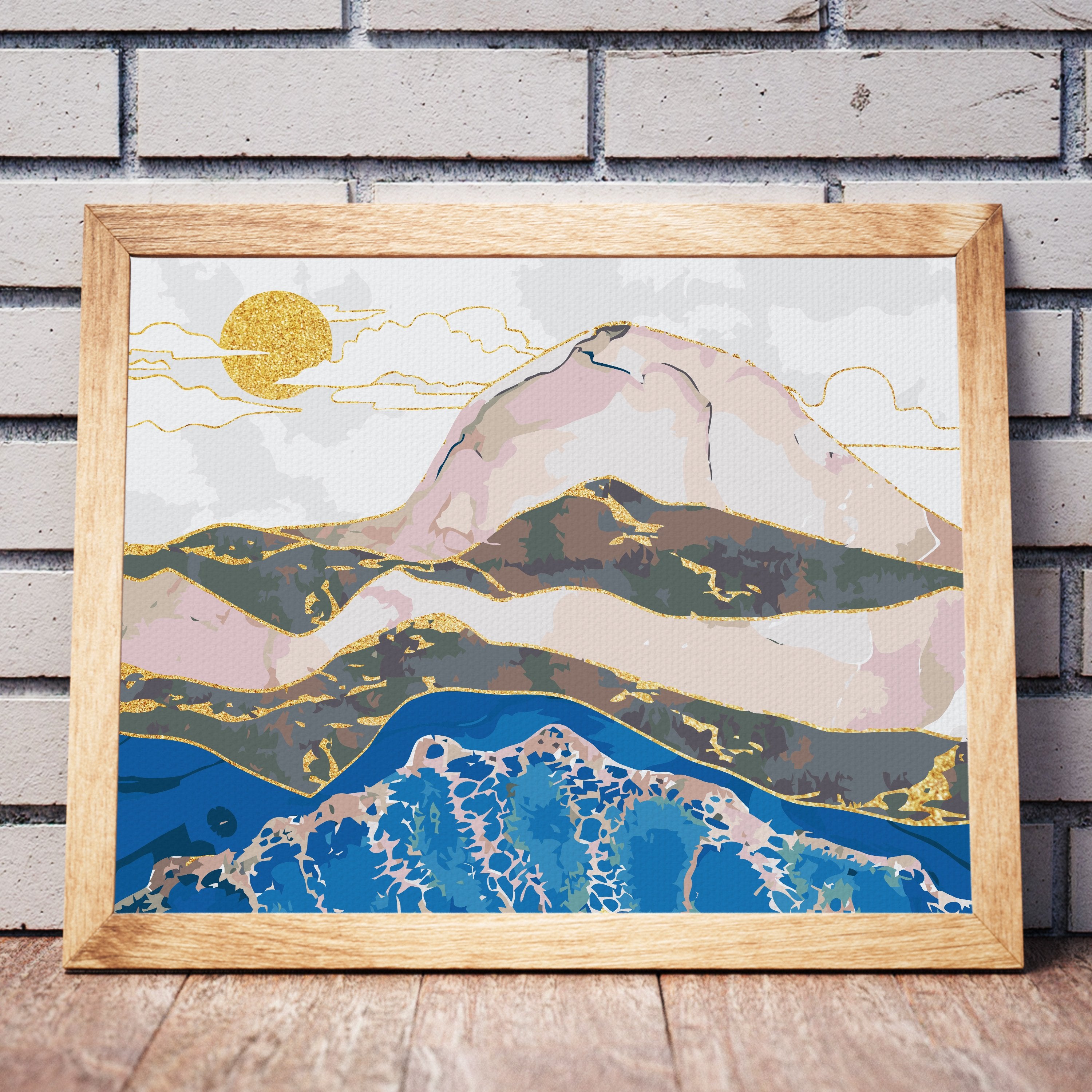 Abstraktné slnko zlatých hôr (NK0409)