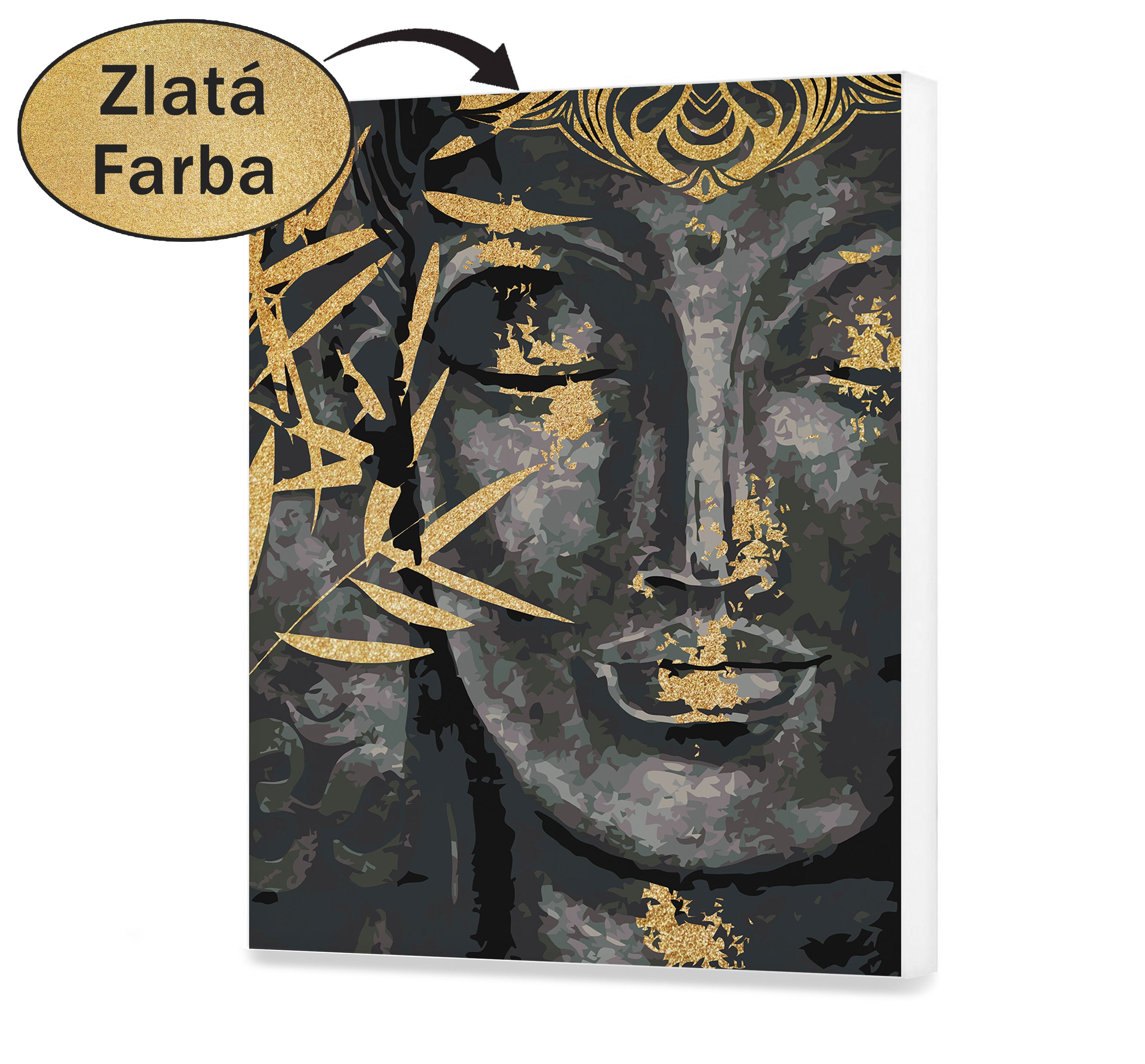 Plátno podľa čísla - Budha so zlatou farbou