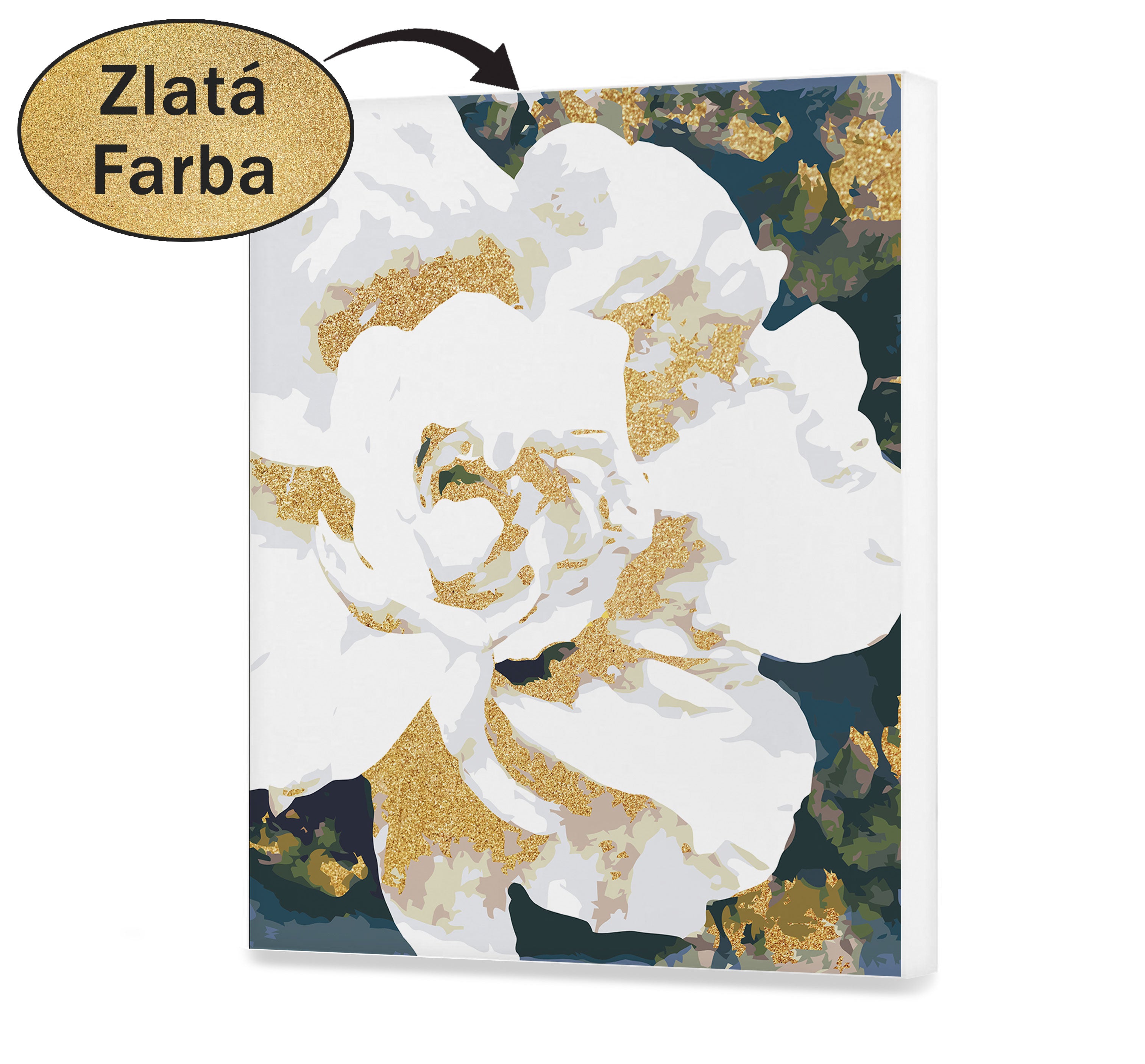 Malovanie podla cisel - Biely kvet