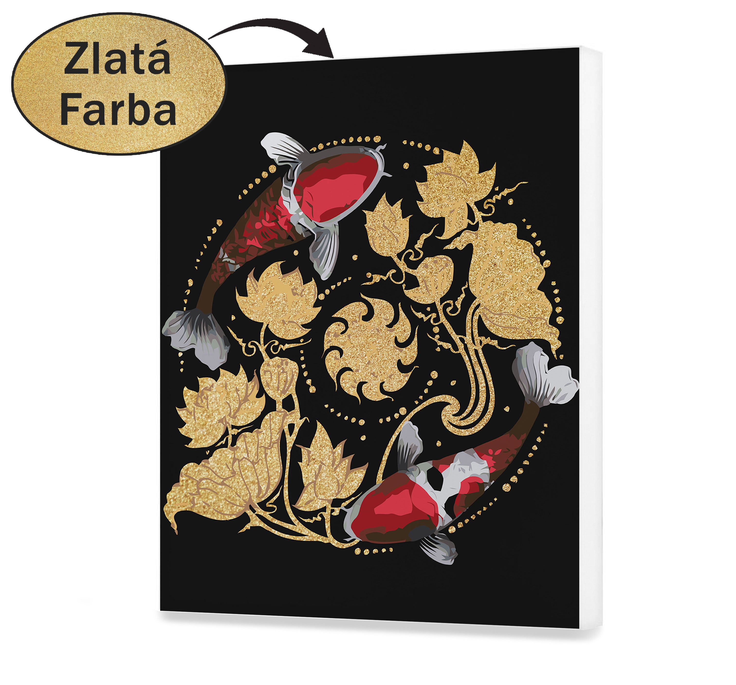 Malovanie podla cisel - Ryby v zlatých listoch