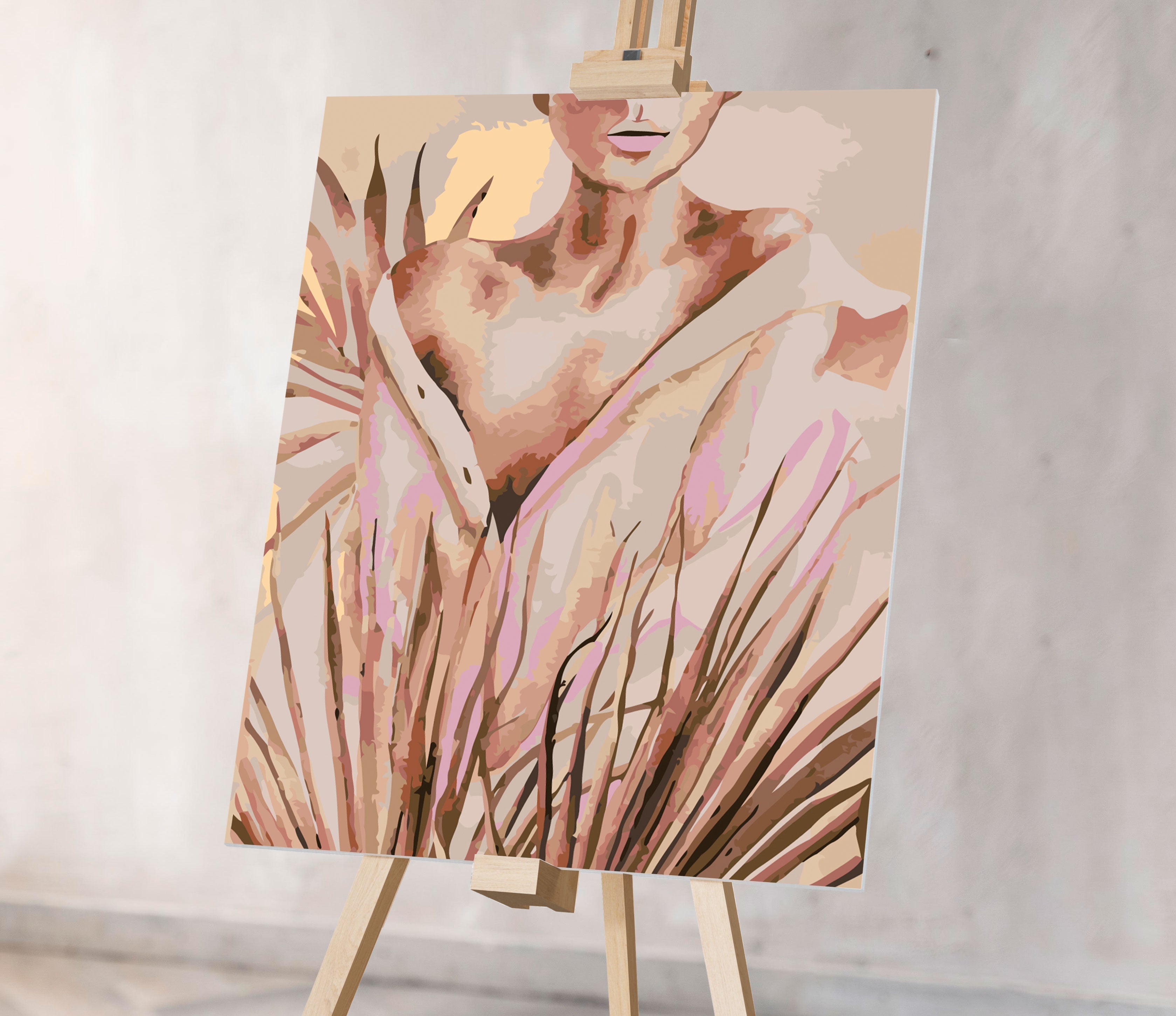 Dievča v tropických listoch