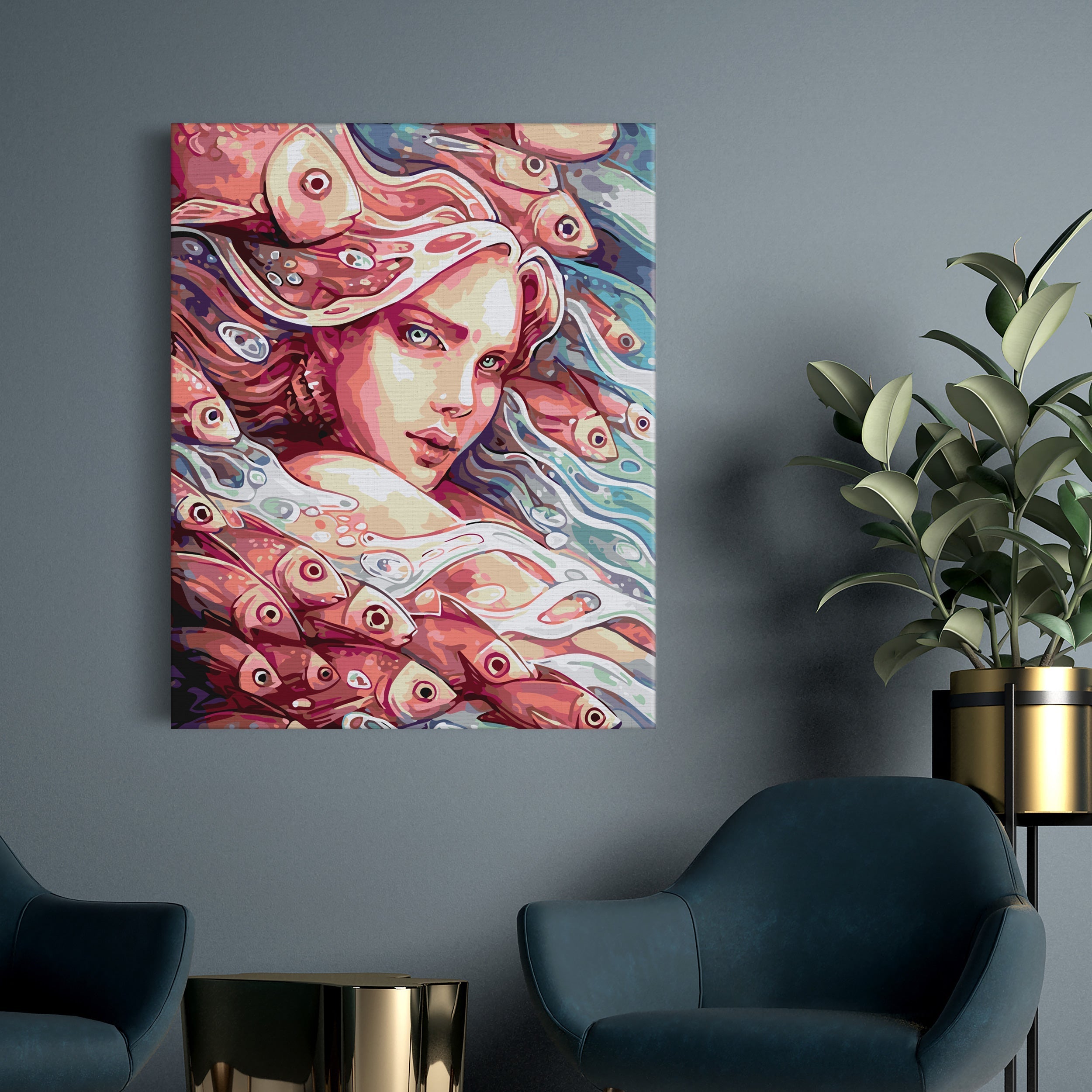 Dievča a ryby (NK0529)