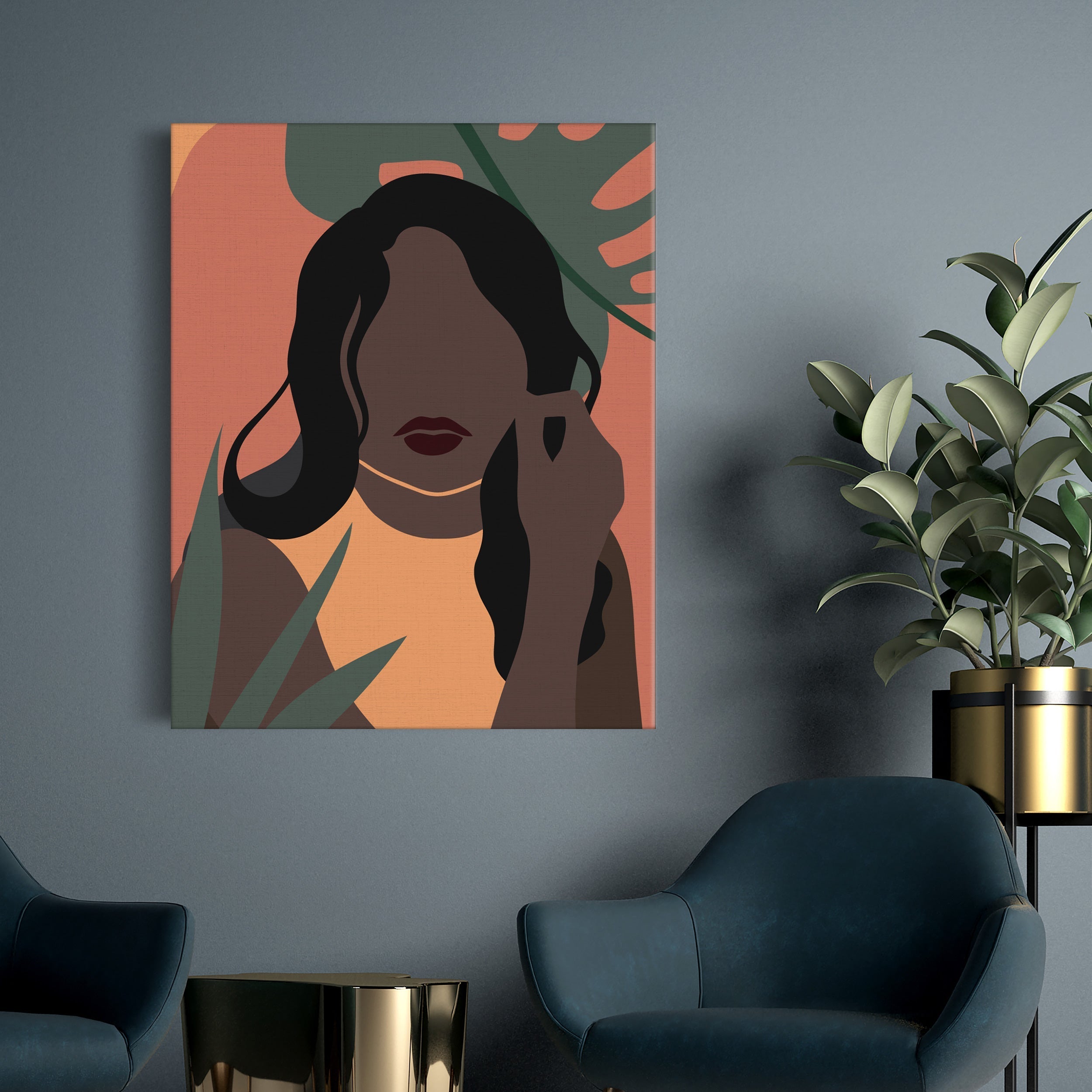 Dievča v tropických listoch (NK0534)