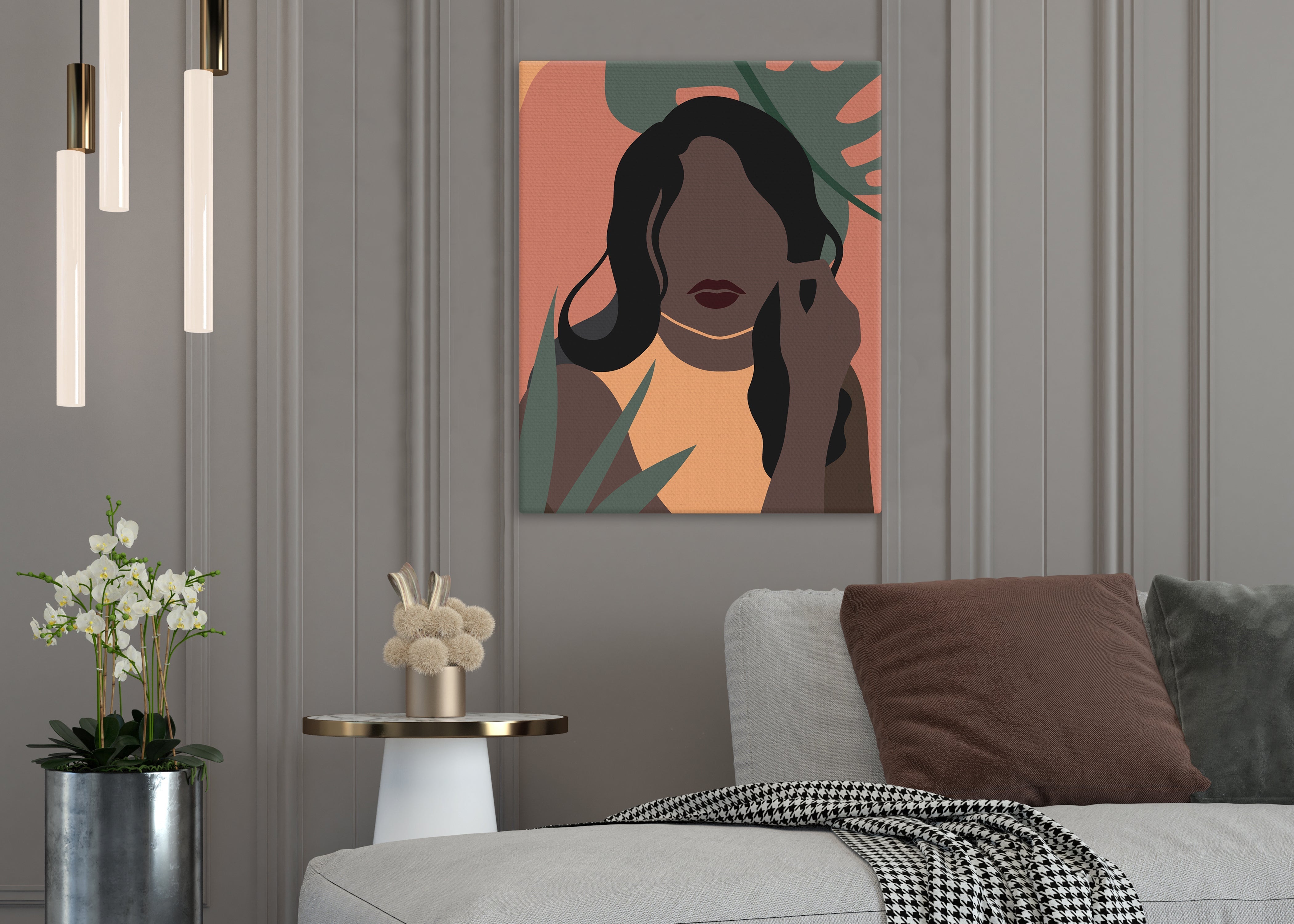 Dievča v tropických listoch (NK0534)