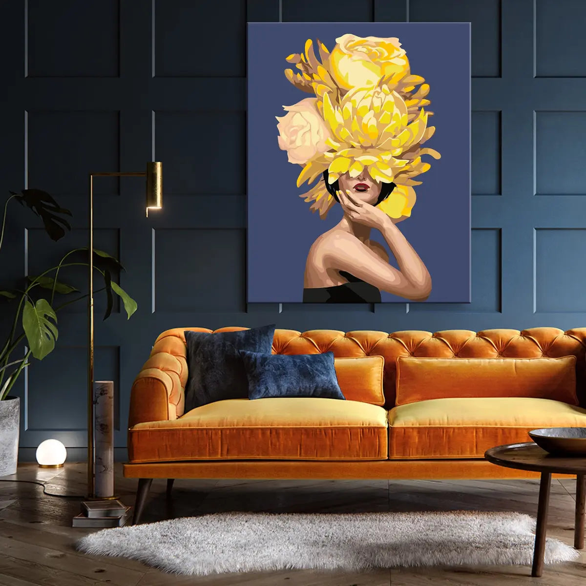 Dievča so žltými kvetmi