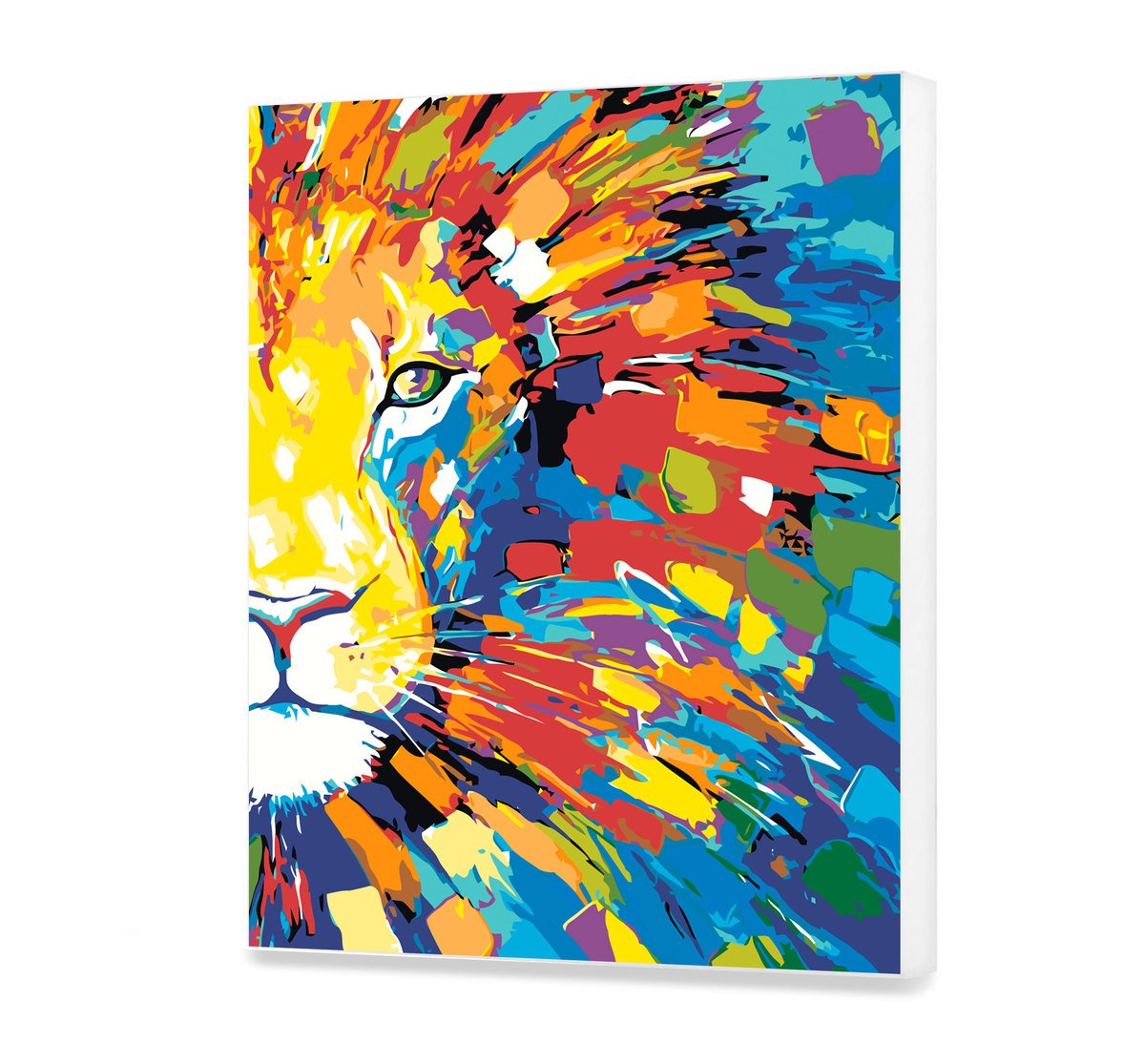 Maľovanie podľa cisel - Pop-Art Farebný Lev