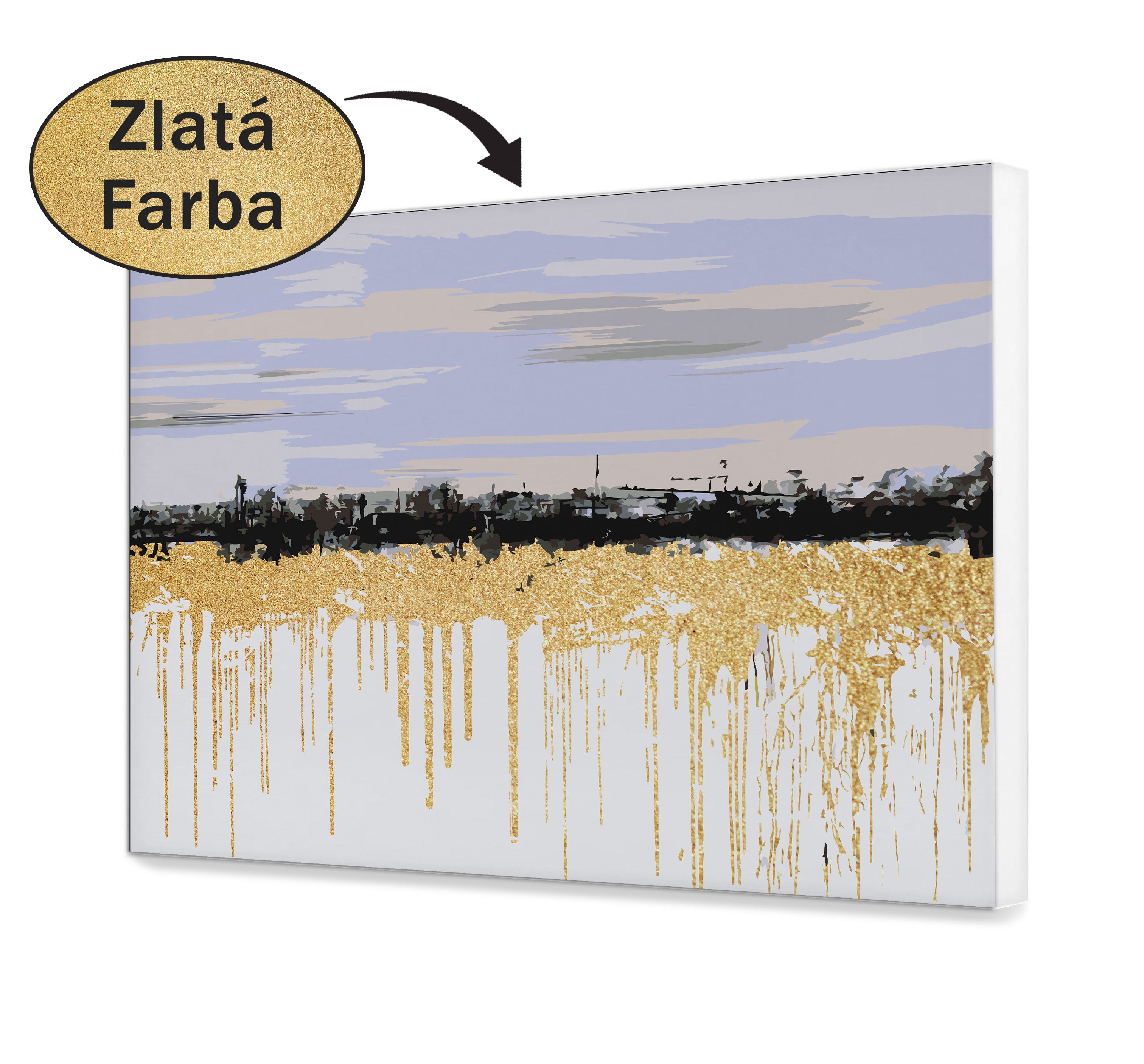 Malovanie podla cisel - Unikátna zlatá abstrakcia