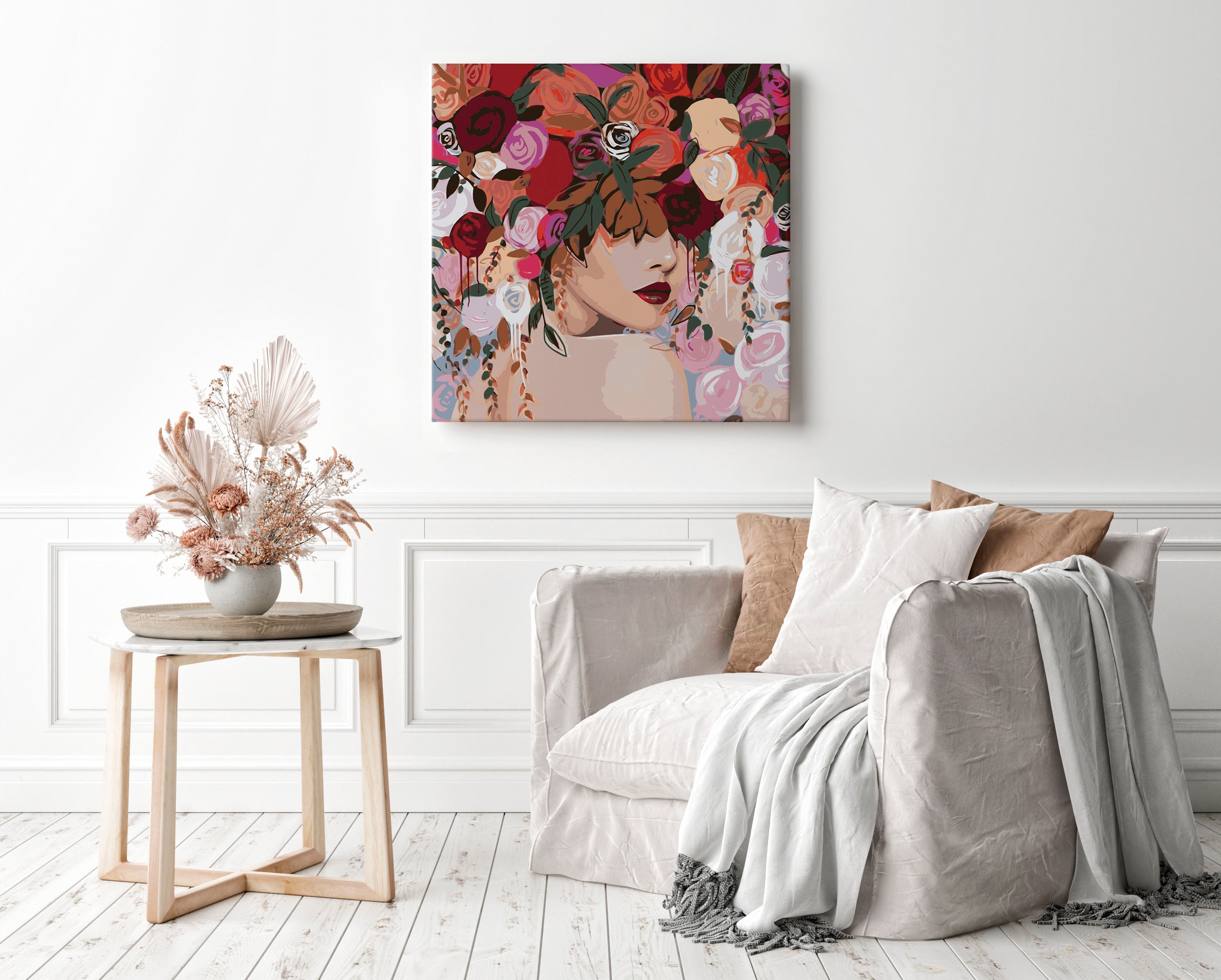 Pekná žena s ružami