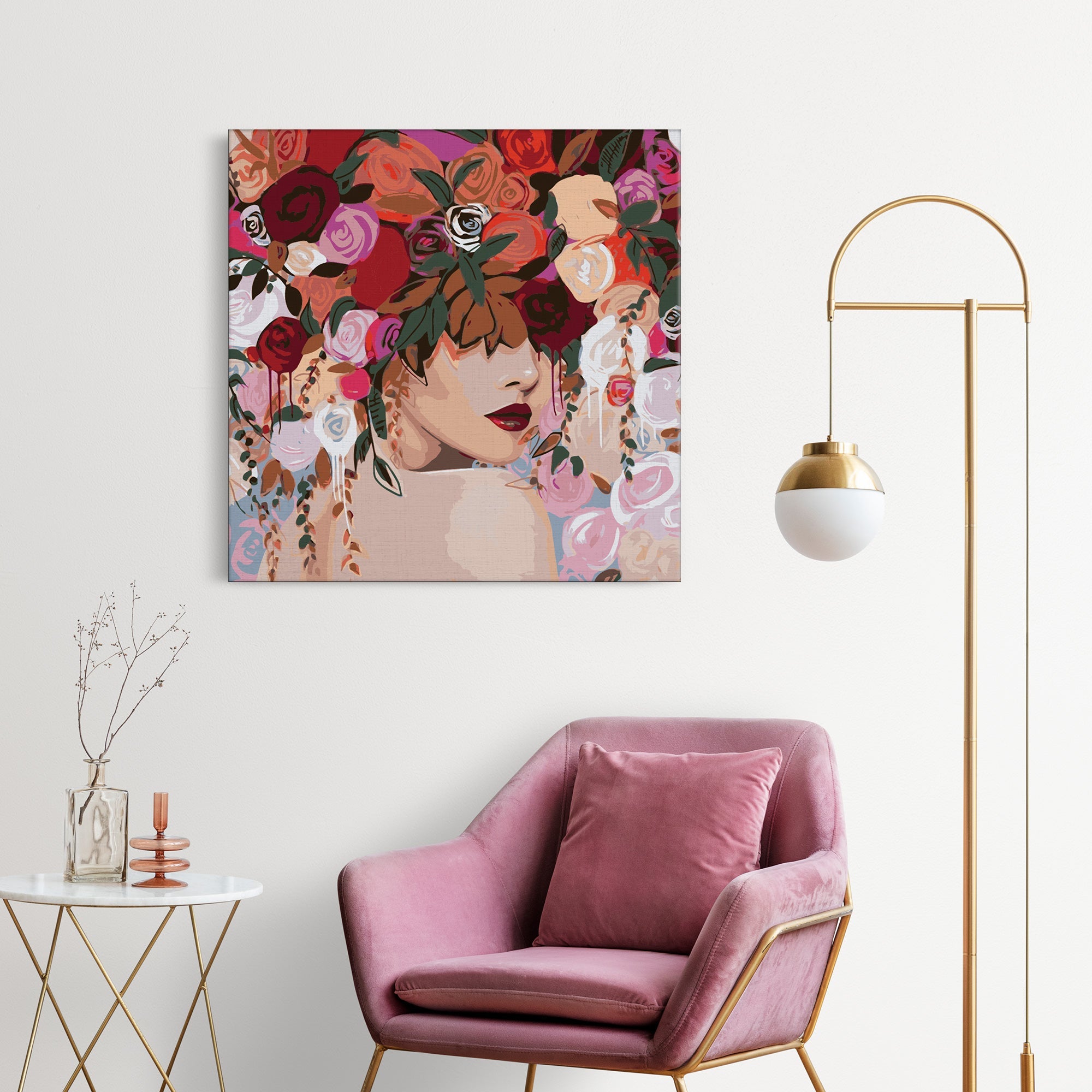 Pekná žena s ružami