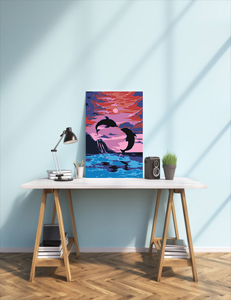 Delfíny Pri Západe Slnka