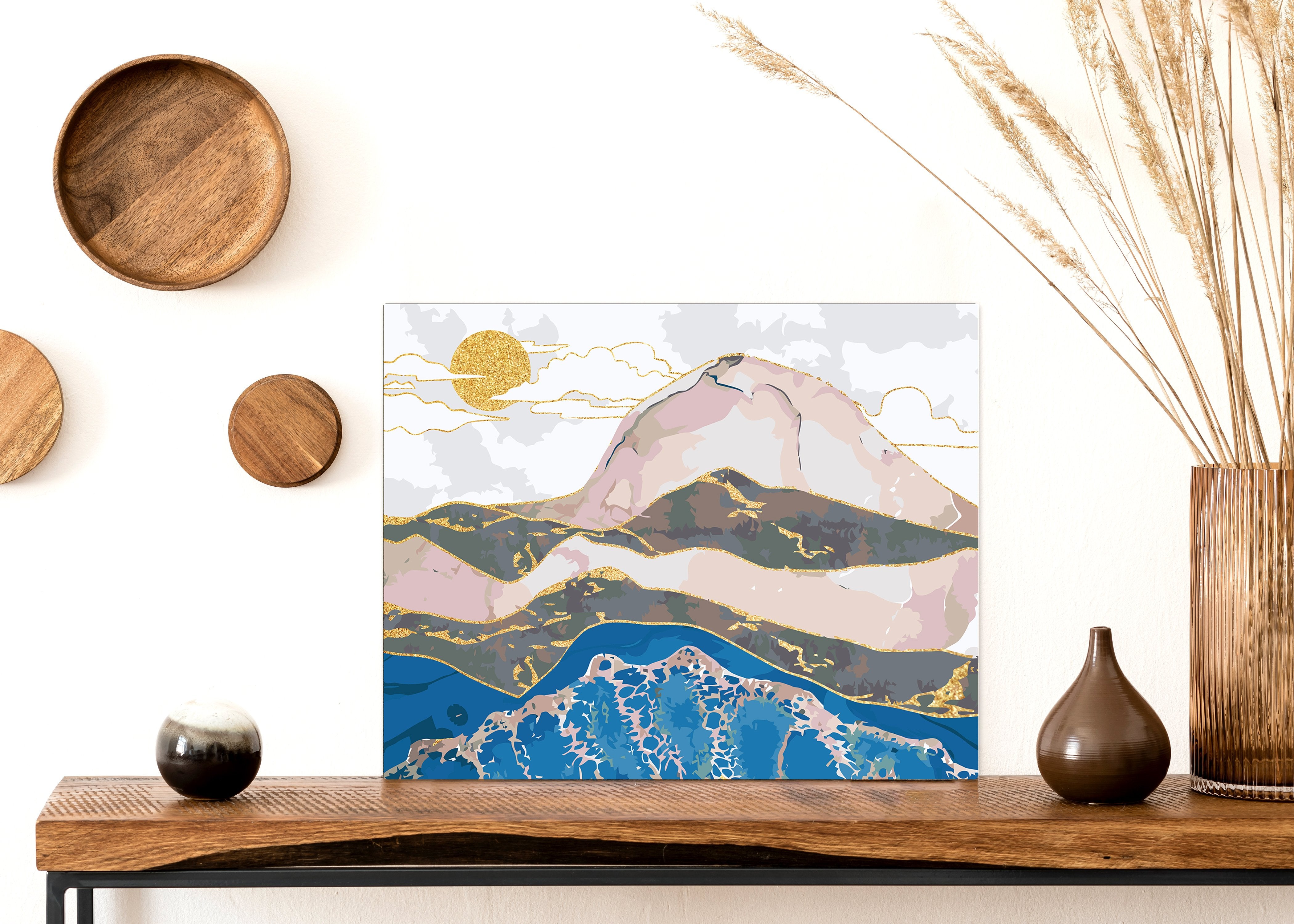 Abstraktné slnko zlatých hôr (NK0409)