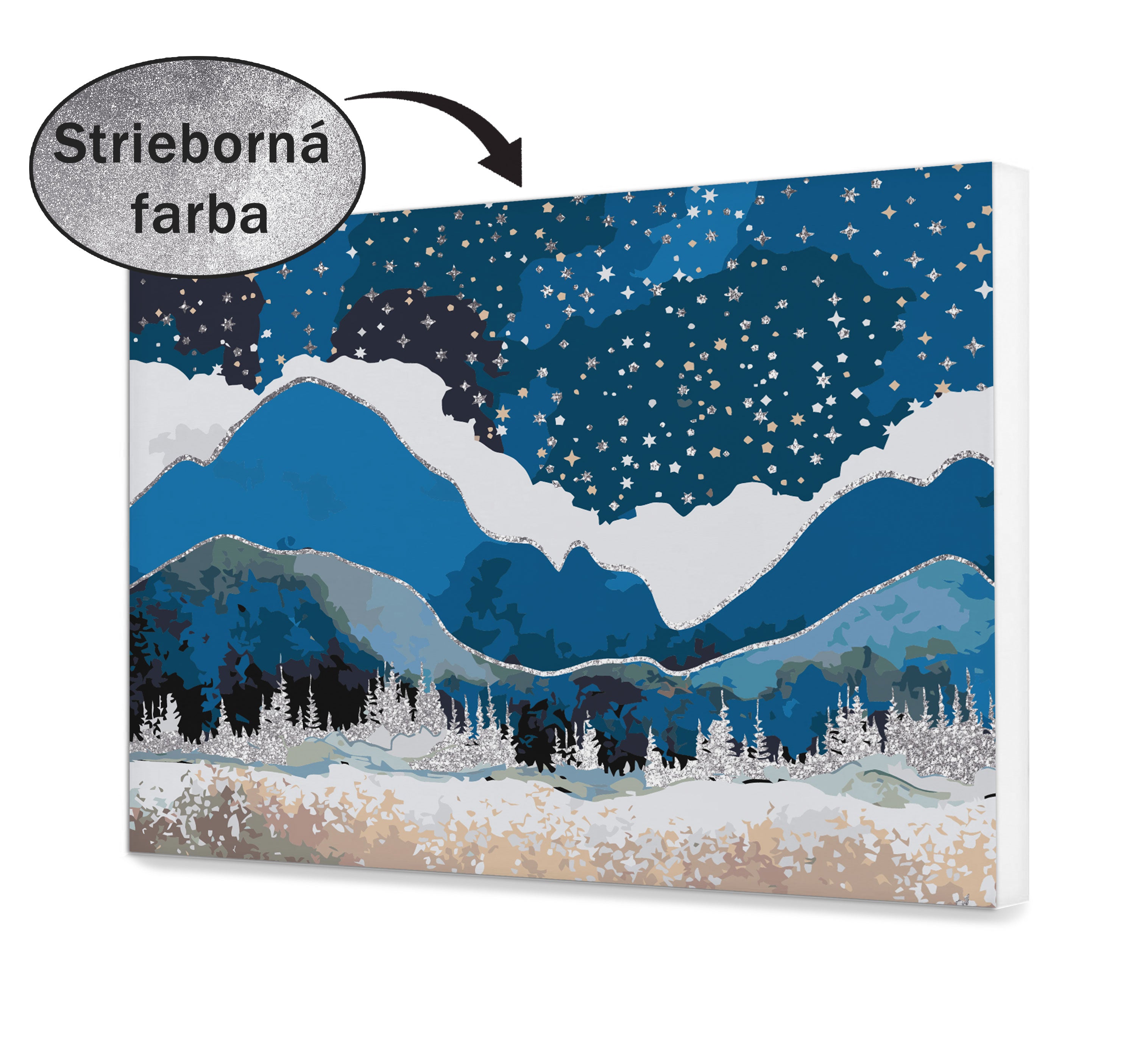 Malovanie podla cisel - Unikátne strieborné hviezdy