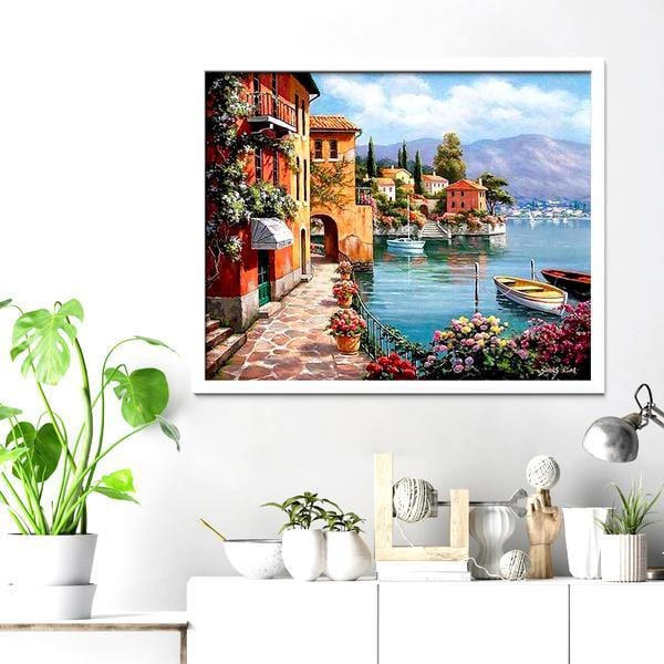 Mozaika - Stredomorské mesto - 40x50 cm