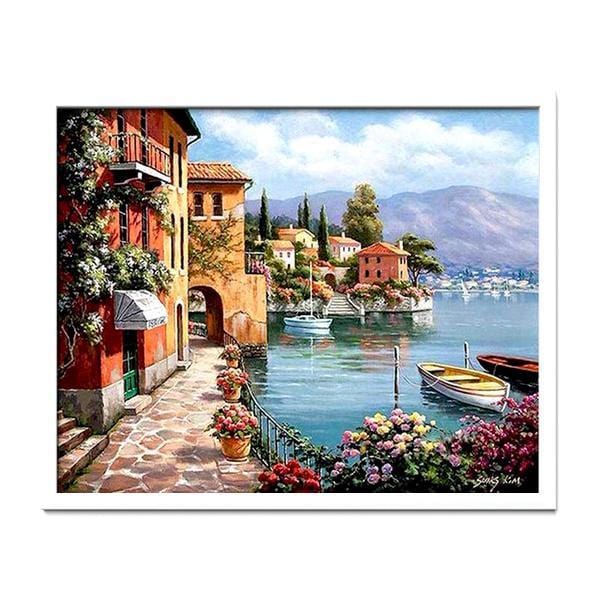 Mozaika - Stredomorské mesto - 40x50 cm