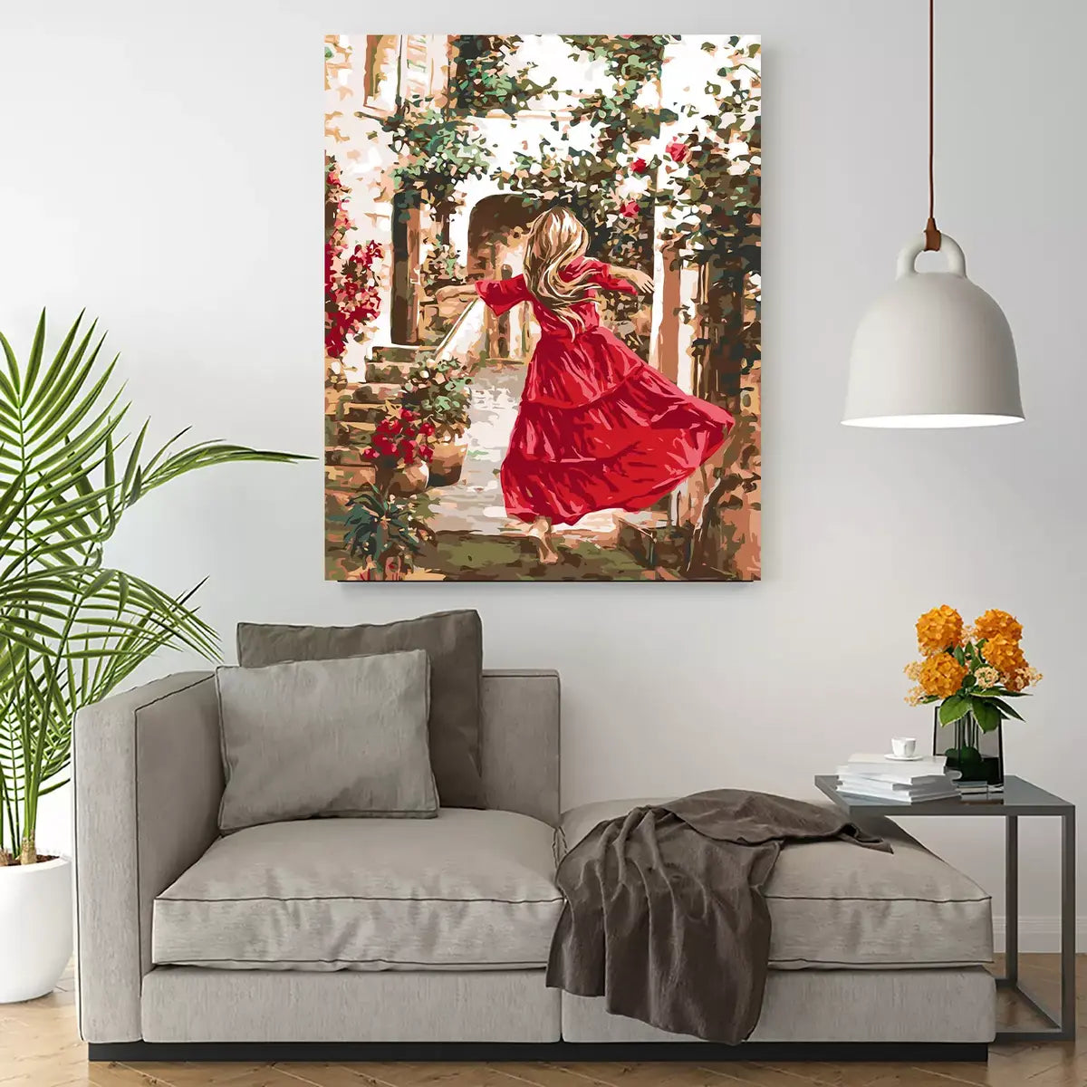 Dievča v červených šatách