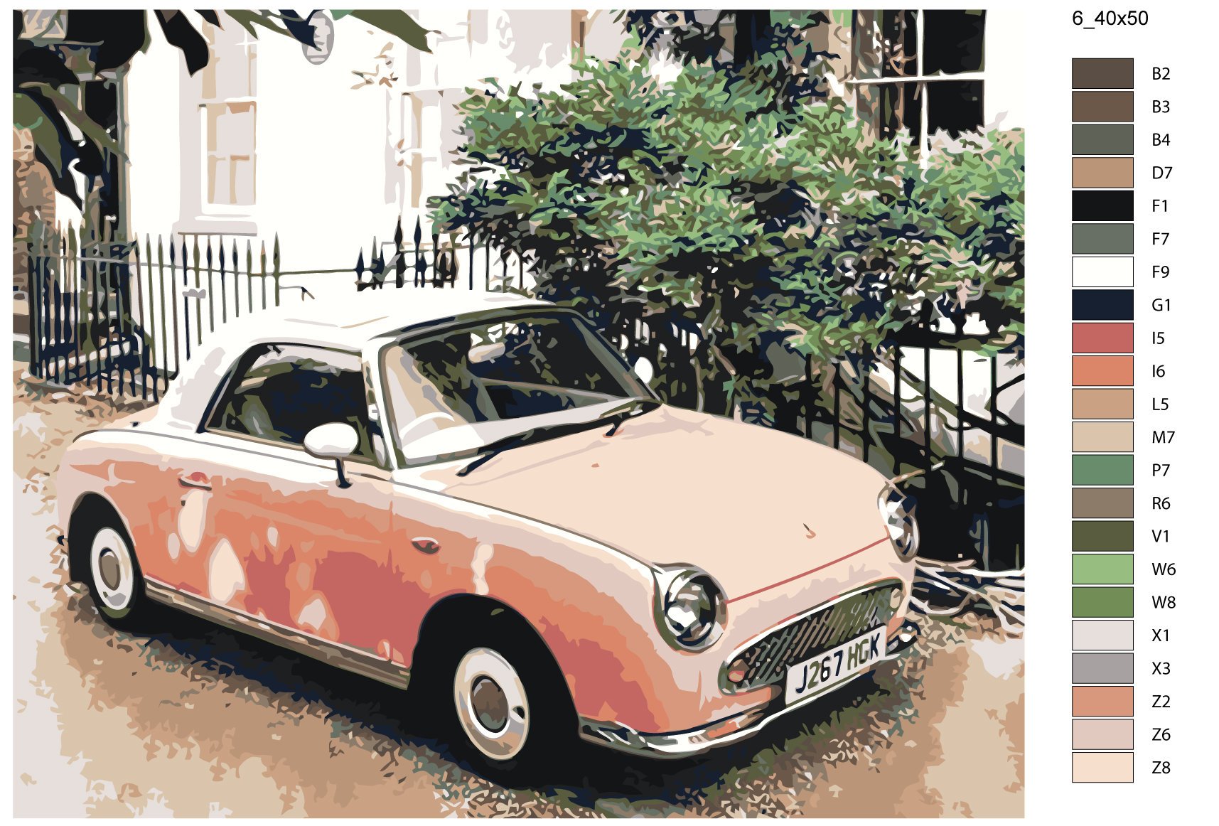 Ružové Auto Na Dvore