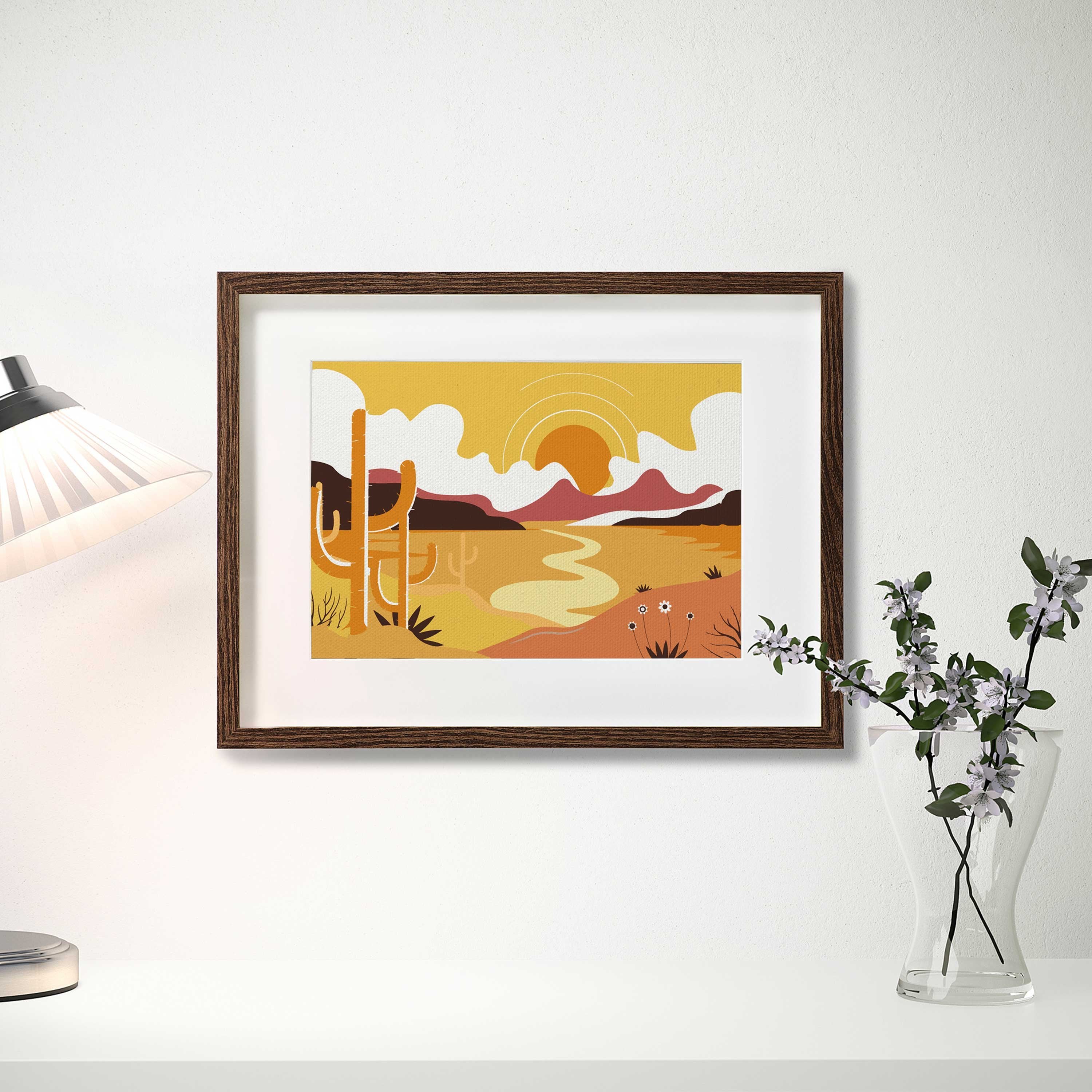 Žltý Kaktus V Púšti