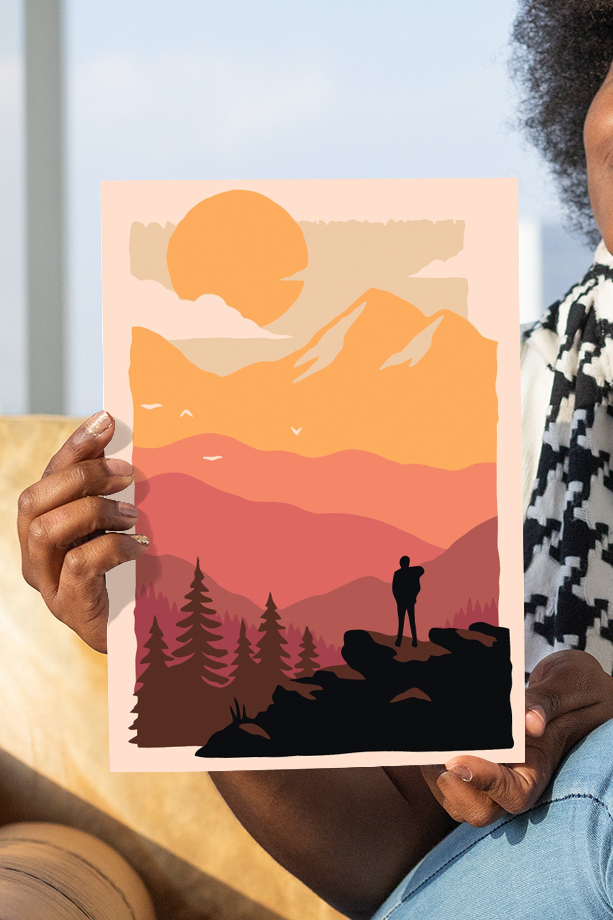 Pohľad Na Západ Slnka V Horách