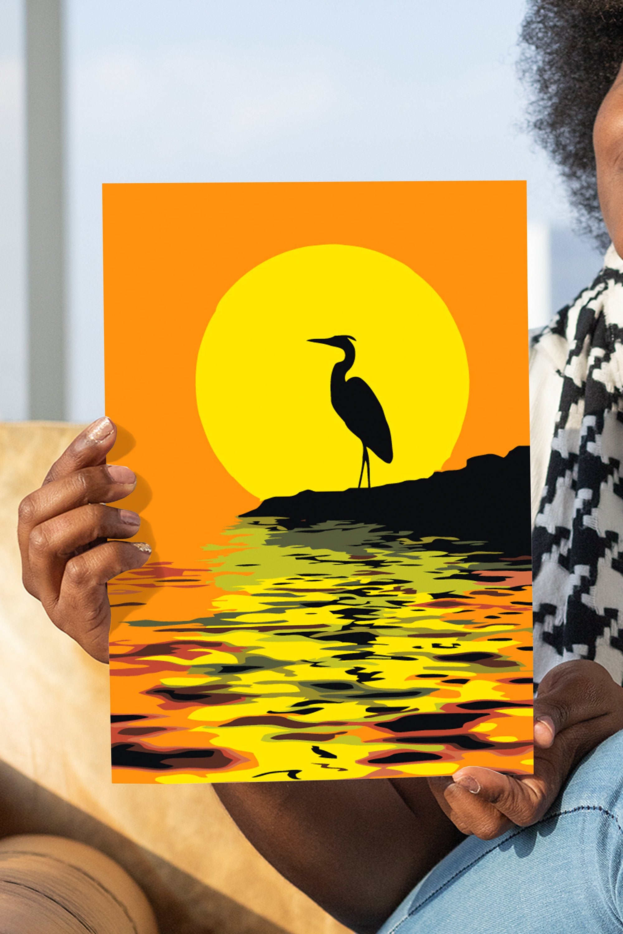 Západ Slnka A Bocian