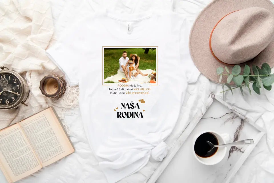 Personalizované tričko pre rodinu s vlastnou fotkou a nápisom