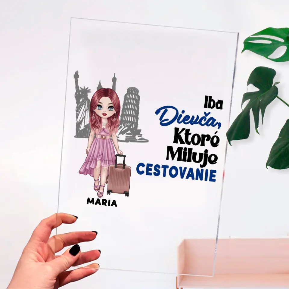 Iba dievča ktoré miluje cestovanie