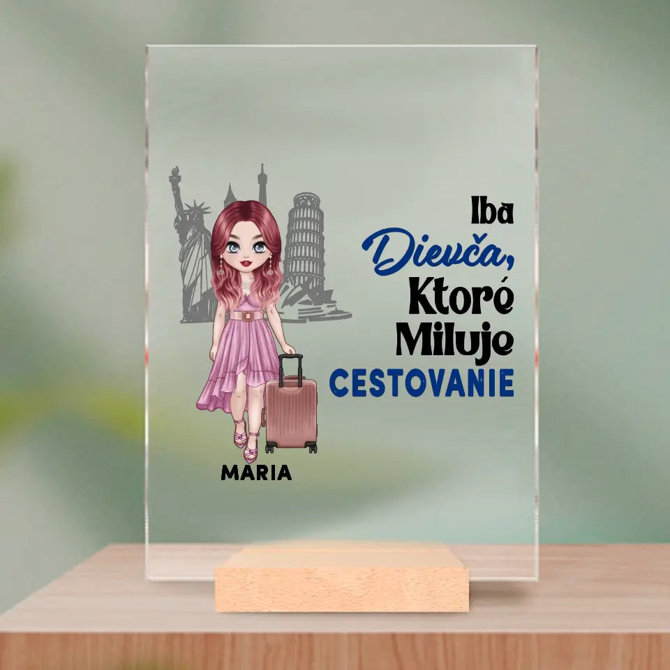 Iba dievča ktoré miluje cestovanie