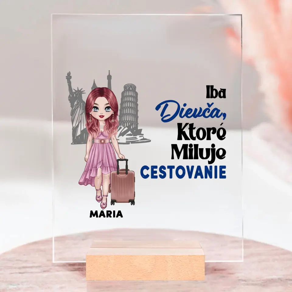 Iba dievča ktoré miluje cestovanie