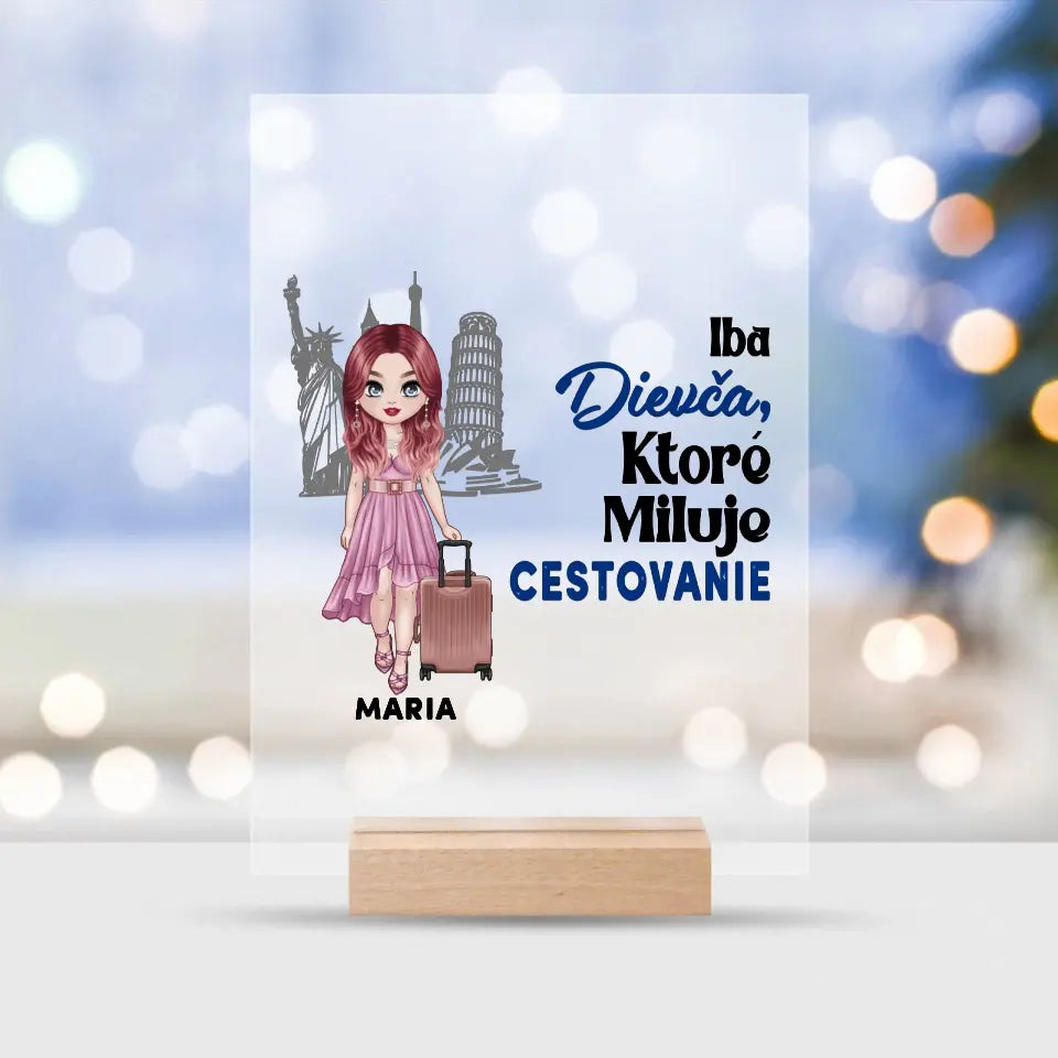 Iba dievča ktoré miluje cestovanie
