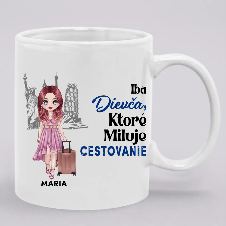 Iba dievča ktoré miluje cestovanie