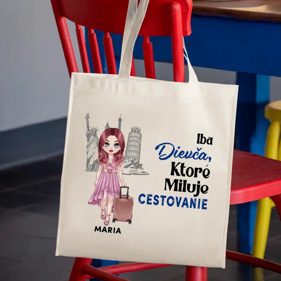 Iba dievča ktoré miluje cestovanie