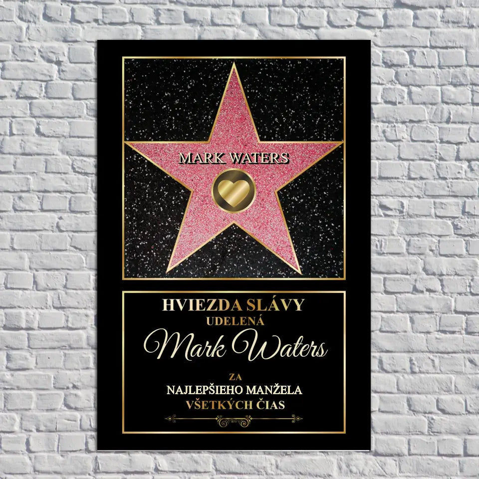 Hviezda slávy udelená Mark Waters za najlepšieho manžela všetkých čias.