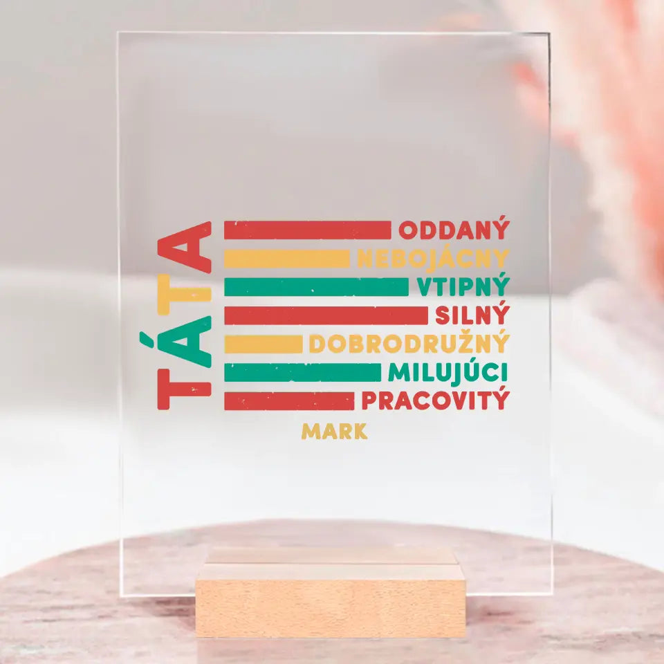 Táta - oddaný, nebojácny, vtipný, silný, dobrodružný