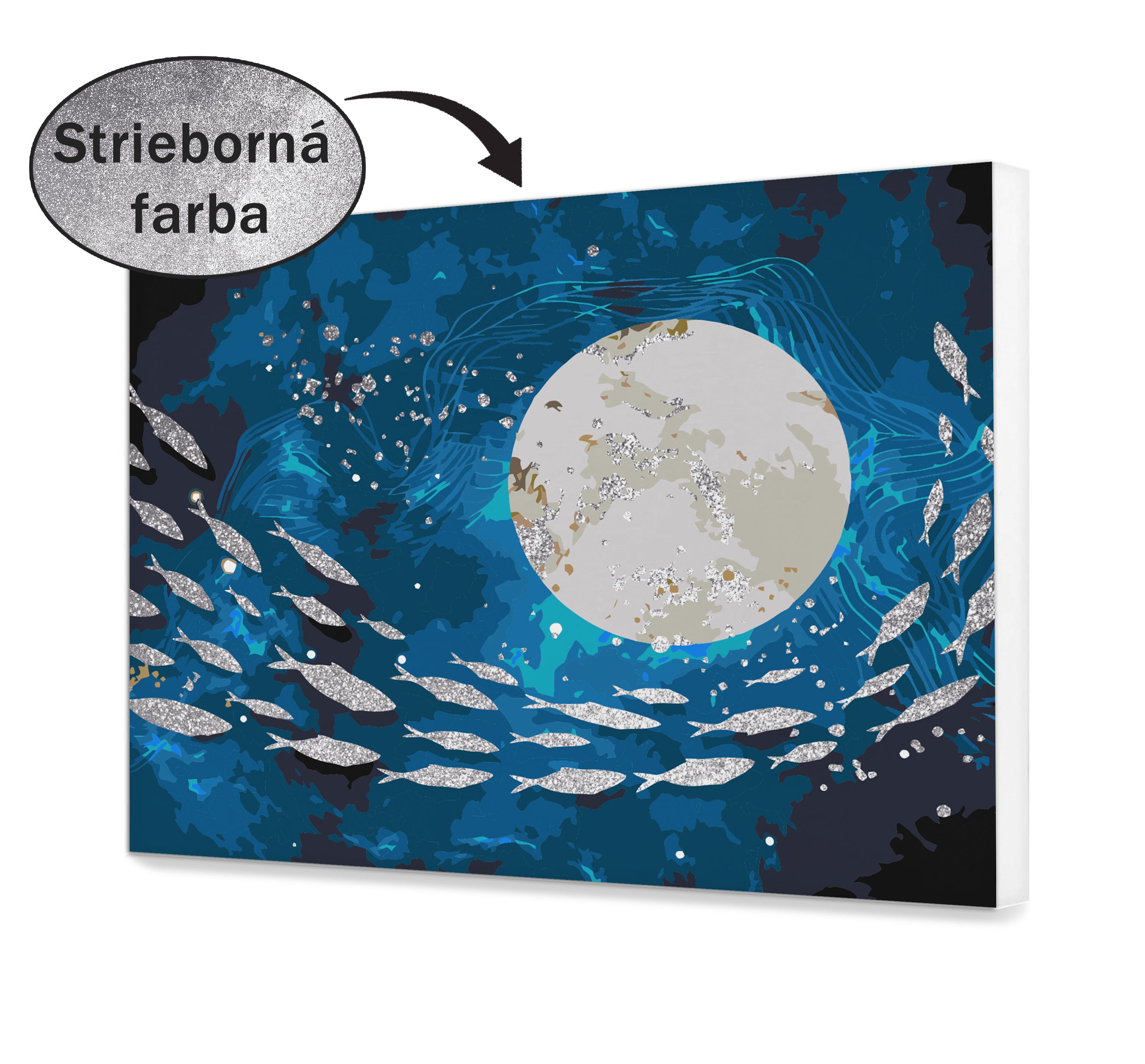 Malovanie podla cisel - Plávanie strieborná rybka