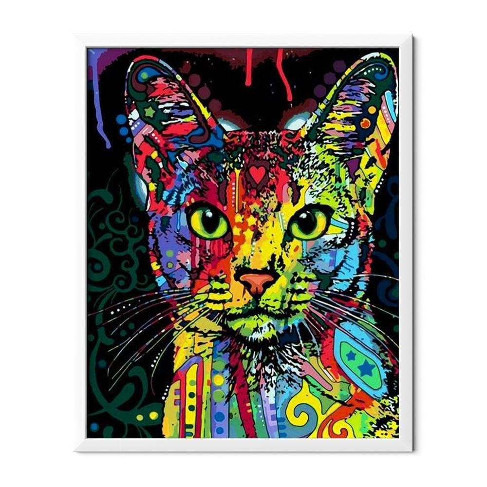 Mozaika - Farebná mačka - 40x50cm