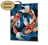 Plátno podľa čísla - Obrázok so zlatými prvkami Koi z rýb