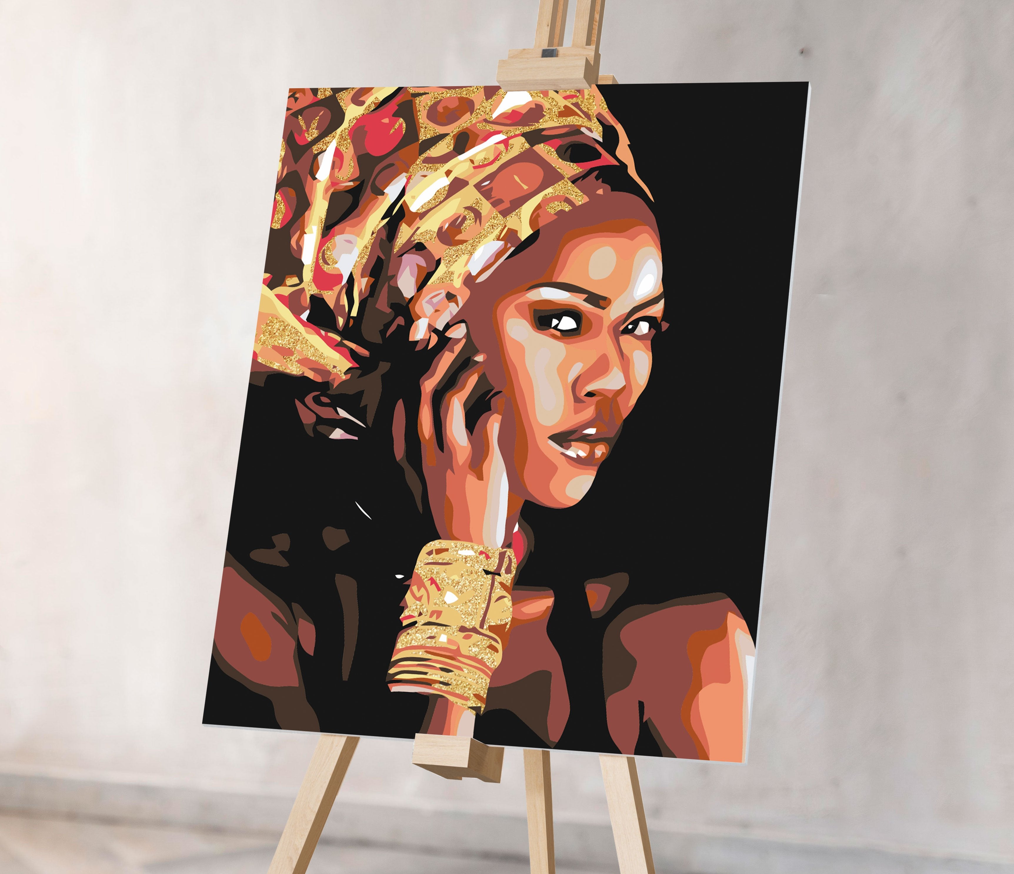 Africká žena so zlatým motívom (SC0592)
